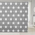 thumbnail image 1 of Manfei Sparkle Stars Print Shower Curtain 72Wx72L,Cartoon Polka Dot Bathroom Curtain,Gray White, 1 of 5