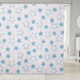 thumbnail image 1 of Manfei Sparkle Stars Print Shower Curtain 72Wx72L,Playful Design Bathroom Curtain,Light Blue White, 1 of 5
