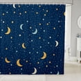 thumbnail image 1 of Manfei Sparkle Stars Print Shower Curtain 72Wx84L,Night Starry Sky Bathroom Shower Curtain,Navy Yellow, 1 of 5