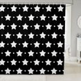 thumbnail image 1 of Manfei Sparkle Stars Printed Shower Curtain 72Wx72L,Kawaii Polka Dot Bathroom Curtain,Black White, 1 of 5