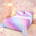thumbnail image 1 of Manfei Sparkling Stars Print King Sheets,Rainbow Gradient Bedding,Purple Blue,4pcs,1 Flat Sheet,1 Fitted Sheet and 2 Pillowcases, 1 of 6