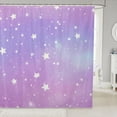 thumbnail image 1 of Manfei Sparkling Stars Print Shower Curtain 72Wx84L,Gradient Lavender Galaxy Bathroom Shower Curtain, 1 of 5