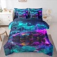 thumbnail image 1 of Manfei Speed Car 7-Piece Twin Bedding,Stormy Sky Bedding Comforter Set,Purple,Navy Blue Reversible, 1 of 7