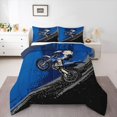 thumbnail image 1 of Manfei Speed Motocross Full Size Comforter Sets，Speed Theme Bedding Comforter Set，Blue,Navy Blue Reversible,3pcs,1 Comforter and 2 Pillowcases, 1 of 7