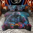 thumbnail image 1 of Manfei Splash Gamepad Lover 7 Pieces Bedding Comforter Set, Graffiti Artwork Full Bedding Set, Modern Video Game Player Reversible Fitted Sheet Flat Sheet, Microfiber Bedroom Decor, 1 of 8