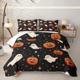thumbnail image 1 of Manfei Spooky Bats Quilt Full,Gothic Halloween Full Bedspread Sets,Cream,3 Pieces, 1 of 7