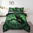 thumbnail image 1 of Manfei Spooky Crow Full Size Comforter Sets,Gothic Damask Flower Bedding Comforter Set,Halloween Horror Theme Bedding Sets For Girls,Luxury Bedroom Decor Reversible,3-Piece, 1 of 8