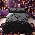 thumbnail image 1 of Manfei Spooky Flying Bat Full Size Comforter Sets 3-Piece, Halloween Theme Bedding Comforter Set, Gray Black,Grey Reversible,1 Comforter and 2 Pillowcases, 1 of 6