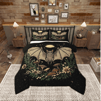 Manfei Spooky Halloween Bats Bedding Comforter Set,Rustic Flower Floral Twin Comforter Sets,Galaxy Starry Sky Bedding Set For Boys Kids,Microfiber Bedroom Decor Reversible,2-Piece