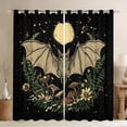 thumbnail image 1 of Manfei Spooky Halloween Bats Blackout Curtains Set of 2 (52x84 Each),Rustic Flower Floral Window Curtains,Galaxy Starry Sky Curtains and Drapes For Boys Kids,Microfiber Bedroom Decor, 1 of 6