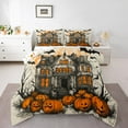 thumbnail image 1 of Manfei Spooky Halloween Castle Bedding Comforter Set,Funny Pumpkin Lantern Twin Comforter Sets,Black Bats Bedding Set For Teens,Luxury Bedroom Decor Reversible,2-Piece, 1 of 8