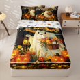 thumbnail image 1 of Manfei Spooky Halloween Ghosts Zipper Twin Comforter Sets with Fitted Sheet and 2 Pillowcases,Pumpkin Lantern Zipper Bedding Set,Black,Halloween Reversible,4pcs, 1 of 8