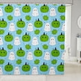 thumbnail image 1 of Manfei Spooky Halloween Pumpkin Pattern Shower Curtain 72Wx84L,Cute Ghost Pattern Bathroom Shower Curtain, 1 of 5