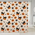 thumbnail image 1 of Manfei Spooky Print Halloween Shower Curtain 72Wx72L,Cartoon Black Cat Bathroom Curtain, 1 of 5