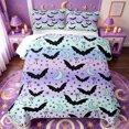 thumbnail image 1 of Manfei Spooky Print Quilt Full,Black Halloween Bat Full Bedspread Sets,3-Piece,1 Coverlet and 2 Pillowcases, 1 of 7