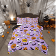 thumbnail image 1 of Manfei Spooky Pumpkin Bedding Sets Full with Comforter, Horror Halloween Duvet Insert, Gothic Bat Print Reversible Comforter Sets Full Size, Super Cozy Bedroom Decorative, 3pcs, 1 of 8
