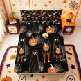 thumbnail image 1 of Manfei Spooky Pumpkin Lantern Fitted Sheet Full,Flying Bat Print Halloween Bed Set,3-Piece,1 Fitted Sheet and 2 Pillowcases, 1 of 6