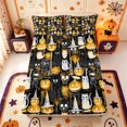 thumbnail image 1 of Manfei Spooky Pumpkin Lantern Fitted Sheet Queen,Bat Silhouette Print Halloween Bedding,3 Pieces,1 Fitted Sheet and 2 Pillowcases, 1 of 6