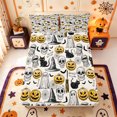 thumbnail image 1 of Manfei Spooky Pumpkin Lantern Fitted Sheet Queen,Magic Ghost Halloween Bedding,3 Pieces,1 Fitted Sheet and 2 Pillowcases, 1 of 6