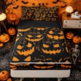 thumbnail image 1 of Manfei Spooky Pumpkin Print Zipper Twin Comforter Sets with Fitted Sheet and 2 Pillowcases for Kids, Black Orange Halloween Theme Zipper Bedding Set, Black Reversible, 4 Pieces, 1 of 6