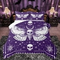 thumbnail image 1 of Manfei Spooky Skull Moth Bedding Comforter Set,bohemian Exotic Style Twin Comforter Sets,Purple White Bedding Set For Men Women,Luxury Bedroom Decor Reversible,2pcs, 1 of 8