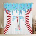 thumbnail image 1 of Manfei Sport Baseball Black Out Curtains,Initial T Curtains Pack of 2 (42x63 Each), 1 of 6