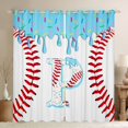 thumbnail image 1 of Manfei Sport Baseball Blackout Curtains Set of 2 (52x84 Each),Initial P Window Curtains, 1 of 4