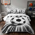 thumbnail image 1 of Manfei Sport Bed Spread Queen, Football Queen Coverlet Set, Black White, Reversible 3 Pieces, 1 Quilt and 2 Pillowcases, 1 of 7