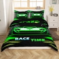 thumbnail image 1 of Manfei Sport Car 2pcs Duvet Cover Twin for Boys Girls,Abstract Buffalo Plaid Bedding Sets Twin Size,Extreme Sport Comforter Cover Breathable,Microfiber Car Room Decorative(No Comforter), 1 of 6