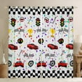 thumbnail image 1 of Manfei Sport Car Blackout Curtains Set of 2 (52x84 Each),Extreme Game Window Curtains,White Black Red Curtains and Drapes For Boys,Microfiber Bedroom Decor, 1 of 6