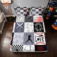 thumbnail image 1 of Manfei Sport Fitted Sheet Full, Baseball Game Bed Set, Black Gray 3-Piece, 1 Fitted Sheet and 2 Pillowcases, 1 of 6