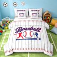thumbnail image 1 of Manfei Sport Twin Bedding, Baseball Gaming Bedding Comforter Set, Red Navy White, Reversible 7pcs, 1 of 6