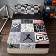 thumbnail image 1 of Manfei Sport Zipper Queen Comforter Set with Fitted Sheet and 2 Pillowcases, Baseball Game Zipper Bedding Set, Black Gray, 1 of 7