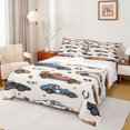 thumbnail image 1 of Manfei Sports Car Bed Sheets,Checkerboard Flag Full Size Sheets,Blue,4 Pieces,1 Flat Sheet, 1 Fitted Sheet and 2 Pillowcases, 1 of 6