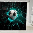 thumbnail image 1 of Manfei Sports Football Shower Curtain 72Wx72L, Glowing Lightning Bathroom Curtain, Green Crack Glow, 1 of 5
