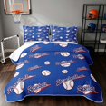 thumbnail image 1 of Manfei Sports Quilt King, Baseball Game King Coverlet Set, Royal Blue Red, Navy Reversible 3-Piece, 1 Bedspread and 2 Pillowcases, 1 of 7