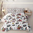 thumbnail image 1 of Manfei Sporty Motocross Twin Quilt Set,Cute Stars Twin Coverlet Set,White,2 Pieces, 1 of 7