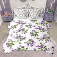 thumbnail image 1 of Manfei Spring Graden 7-Piece Bedding Comforter Set for Girls Female Women,Chic Purple Flowers King Bedding Sets,Green Purple Ultra Soft Bed Sheets,Breathable Home Decor,Reversible, 1 of 8