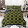 thumbnail image 1 of Homewish Square Buffalo Plaid Bedding Comforter Set, Yellow Green Stripes Abstract Twin Comforter Sets, Chic Vintage Fashion Reversible Bedding Set, Ultra Soft Bedroom Decor, 2 Pieces, 1 of 8