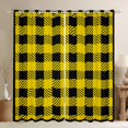 thumbnail image 1 of Manfei Square Buffalo Plaid Curtains Pack of 2 (42x84 Each), Black Yellow Stripes Abstract Curtains Blackout, Chic Vintage Fashion Bedroom Curtains, Living Room Curtains Decor, 1 of 6