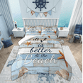 thumbnail image 1 of Manfei Starfish Sealife Bedding Twin Comforter Set, Rustic Farmhouse Down Comforter, Wooden Plank Reversible Duvet Insert, Ultra Soft Room Decorative, 2pcs, 1 of 8