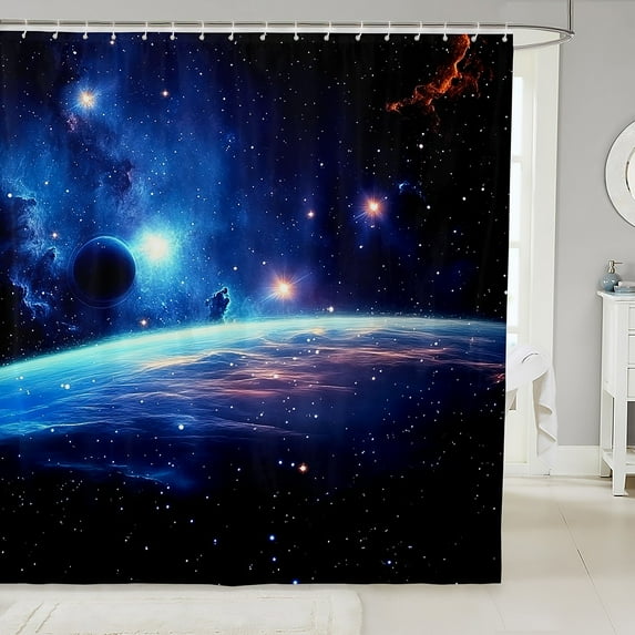 Manfei Starry Sky Shower Curtain 72Wx84L for Kids Teens Adults,Universe Galaxy Bathroom Curtain 72Wx84L,Outer Space Cosmos Bath Curtain,Bathroom Decor(Waterproof)