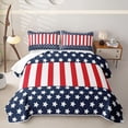 thumbnail image 1 of Manfei Stars Stripe Twin Quilt Set,Patriotic American Flag Twin Coverlet Set,Red Navy,2 Pieces, 1 of 7