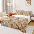 thumbnail image 1 of Manfei Stereoscopic Butterfly Female Bed Sheets, Flower Floral Art King Sheets, Gold White Sheet Set, Ultra Soft Bedroom Decor, 4-Piece, 1 of 7