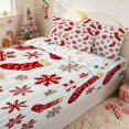thumbnail image 1 of Manfei Stocking Holiday Full Comforter Set with Fitted Sheet and 2 Pillowcases, Olive Cream, 1 of 7