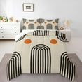 thumbnail image 1 of Manfei Strieps Abstract Bedding Comforter Set, Orange Circle Geometric Twin Comforter Sets, Mid Century Minimalst Artwork Reversible Bedding Set, Super Cozy Room Decor, 2-Piece, 1 of 8