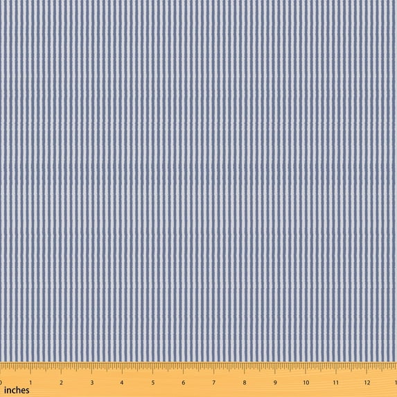 Manfei Stripe Fabric by the Yard 1 Yard Solid Color Home Decor Fabric by the Yard, Powder Blue