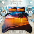 thumbnail image 1 of Homewish Summer Ocean Beach Bedding Comforter Set, Romantic Marine Sunset Twin Comforter Sets, Coconut Tree Reversible Bedding Set, Microfiber Bedroom Decor, 2pcs, 1 of 8