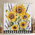 thumbnail image 1 of Manfei Sunflower Lavender Print Curtains Pack of 2 (42x84 Each),Natural Scenery Curtains Blackout,Classic Geometric Checkered Bedroom Curtains For Girls Kids,Microfiber Bedroom Decor, 1 of 6