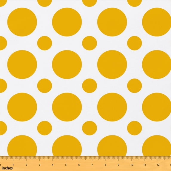 Manfei Sunny Polka Fabric by the Yard 10 Yards, Yellow Scatter Dot Home ...